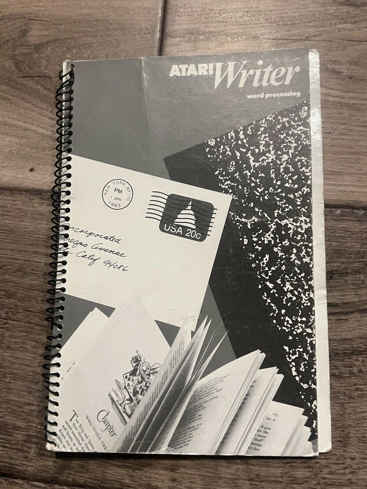 1982 Atari Writer Word Processing Manual Book
