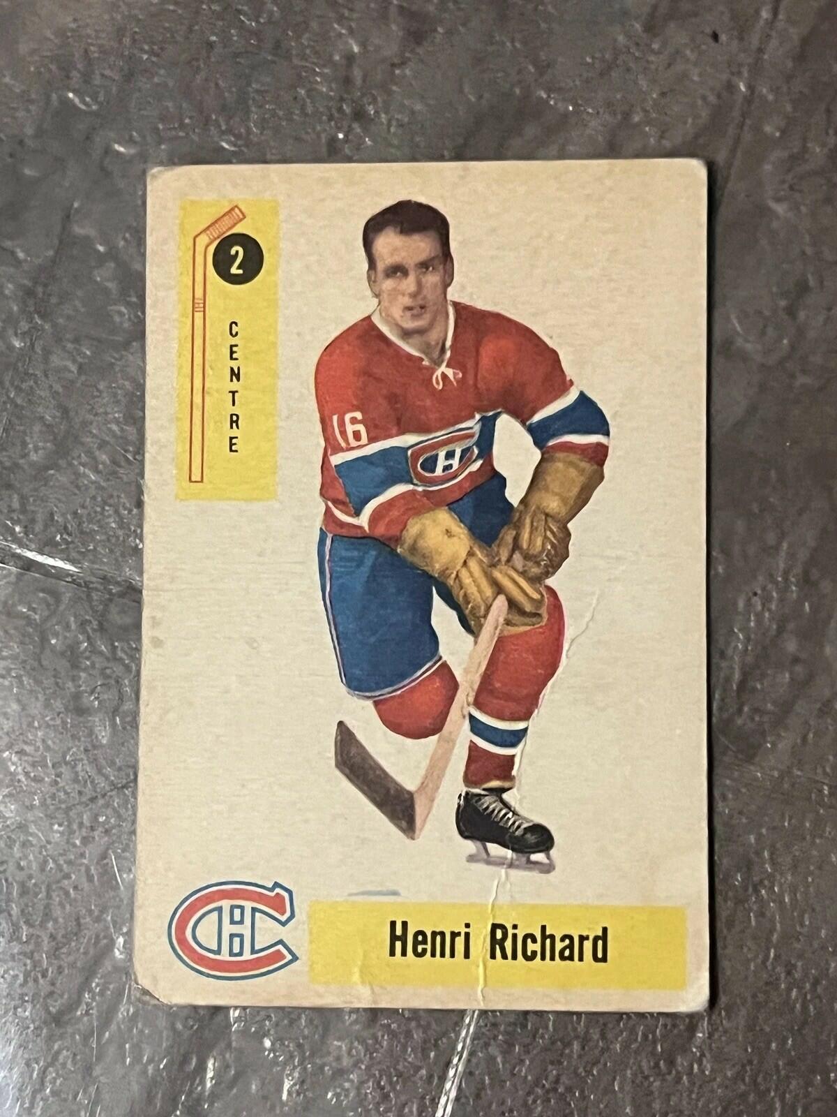 1958-59 Parkhurst Henri Richard Montreal Canadiens #2 Creased