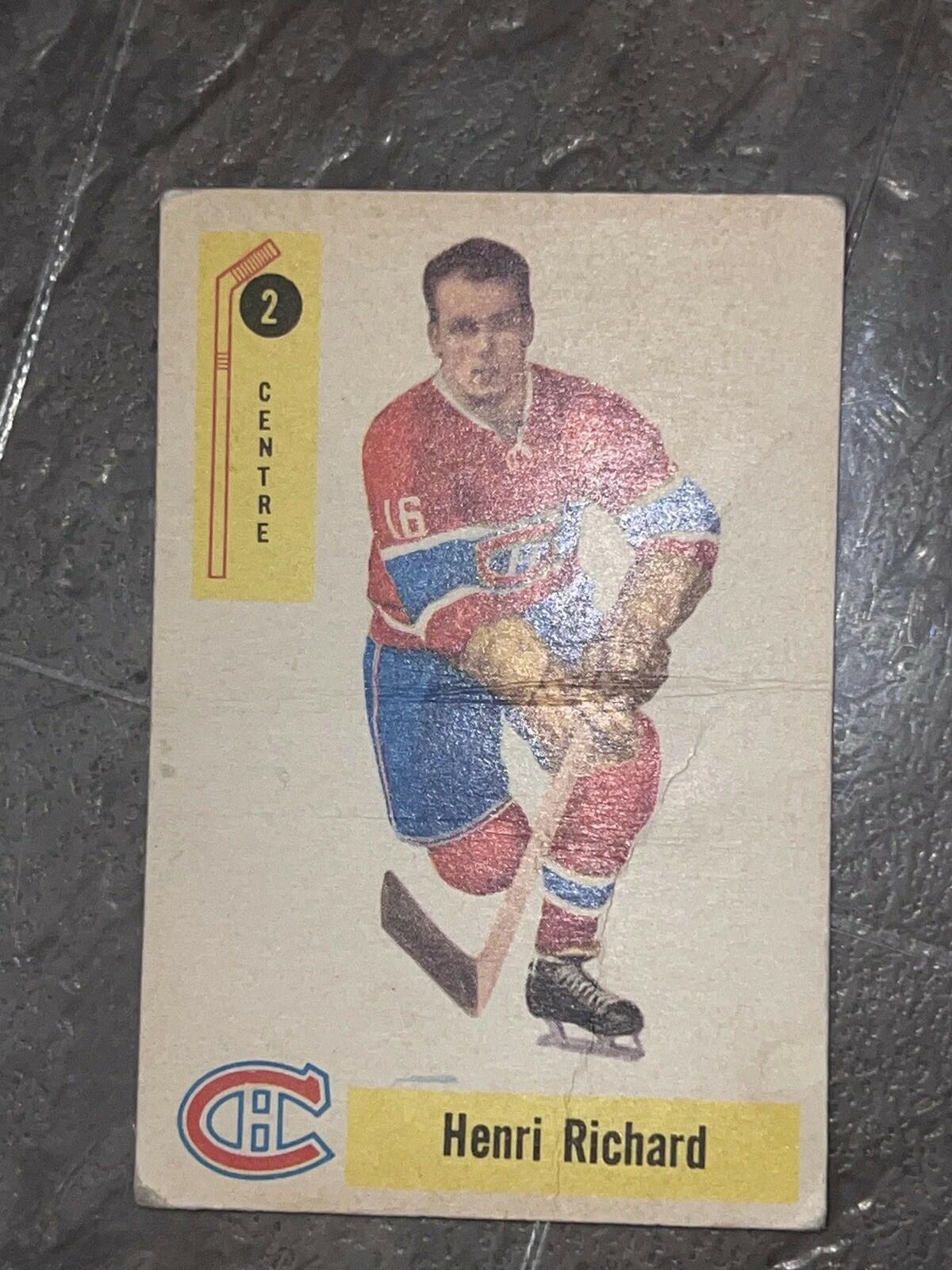 1958-59 Parkhurst Henri Richard Montreal Canadiens #2 Creased