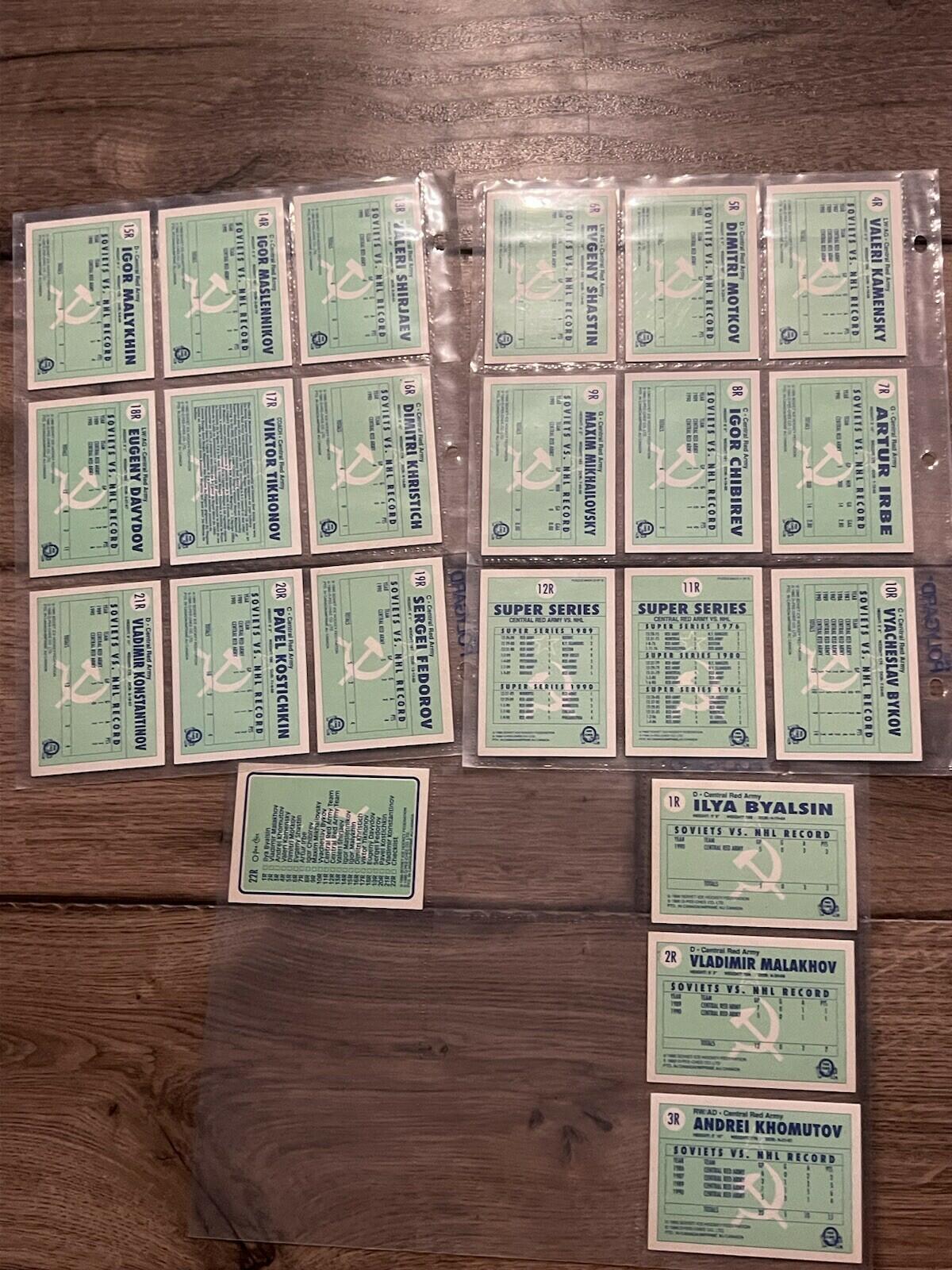 1990-91 O-Pee-Che Hockey Central Red Army 22 Cards Set Pre-Owned