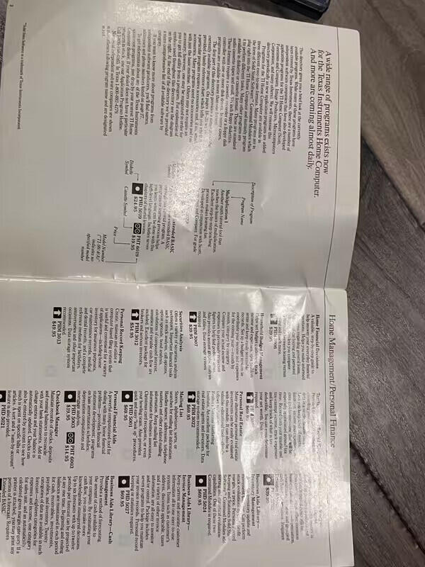 1982 Texas Instruments Home Computer Program Library Bill Cosby