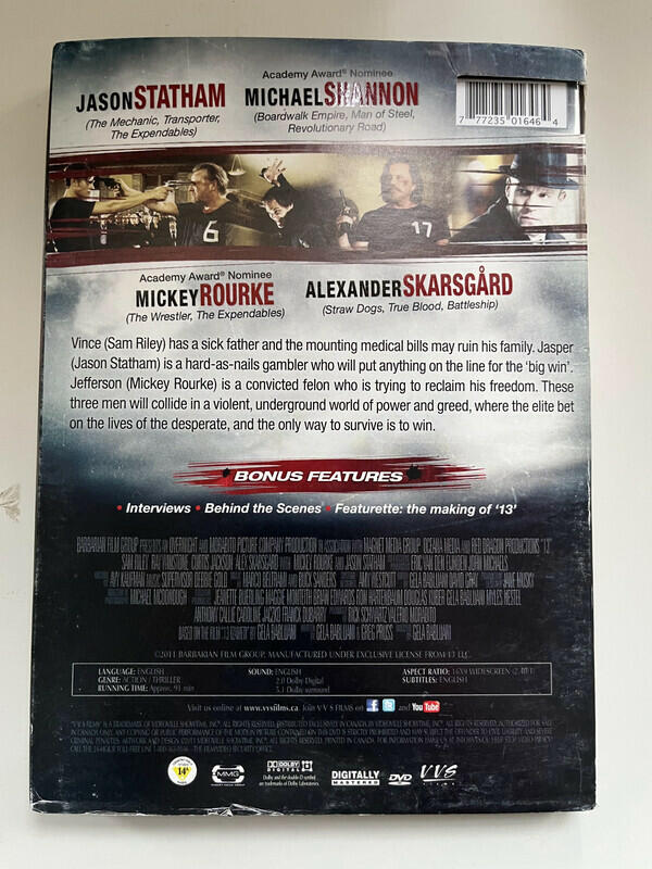 13 Thirteen (DVD, 2011) Jason Statham Sam Riley With Slip Cover