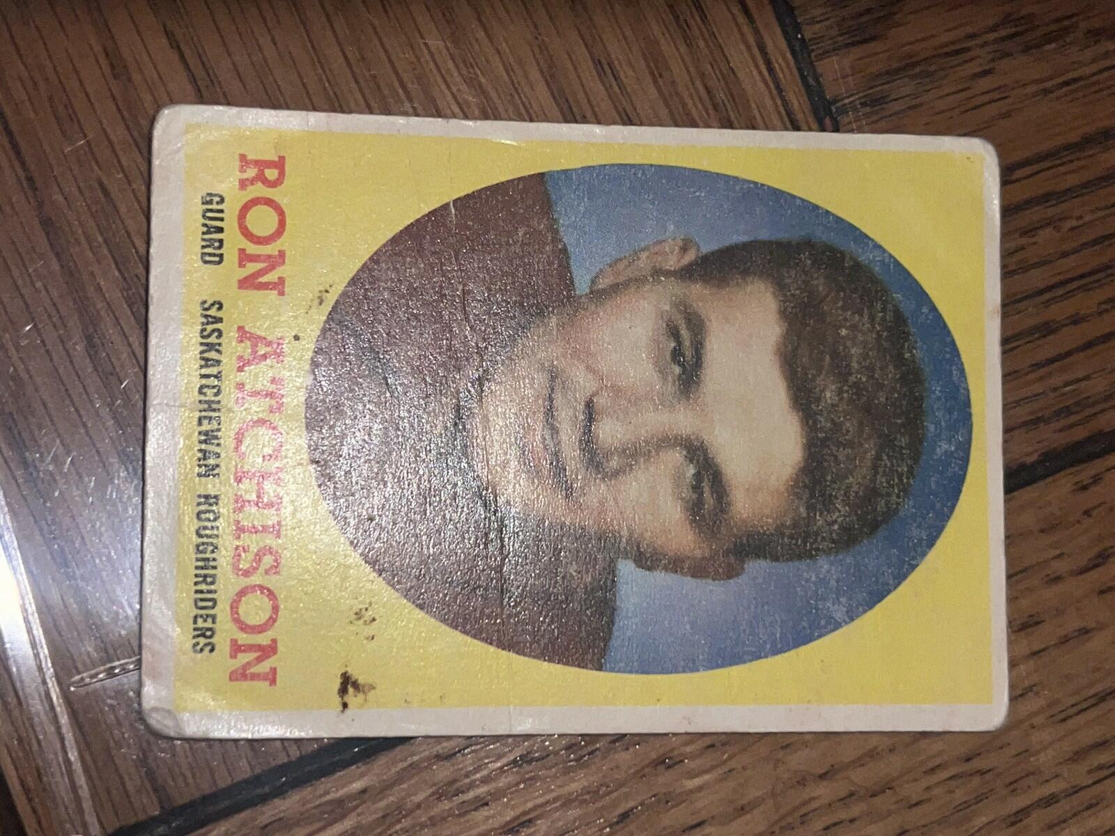 1958 Topps CFL Ron Atchison Saskatchewan Roughriders #86 Football Card