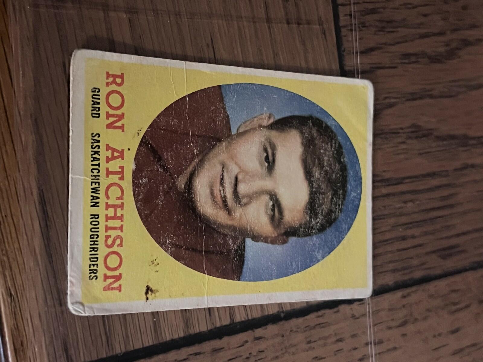 1958 Topps CFL Ron Atchison Saskatchewan Roughriders #86 Football Card