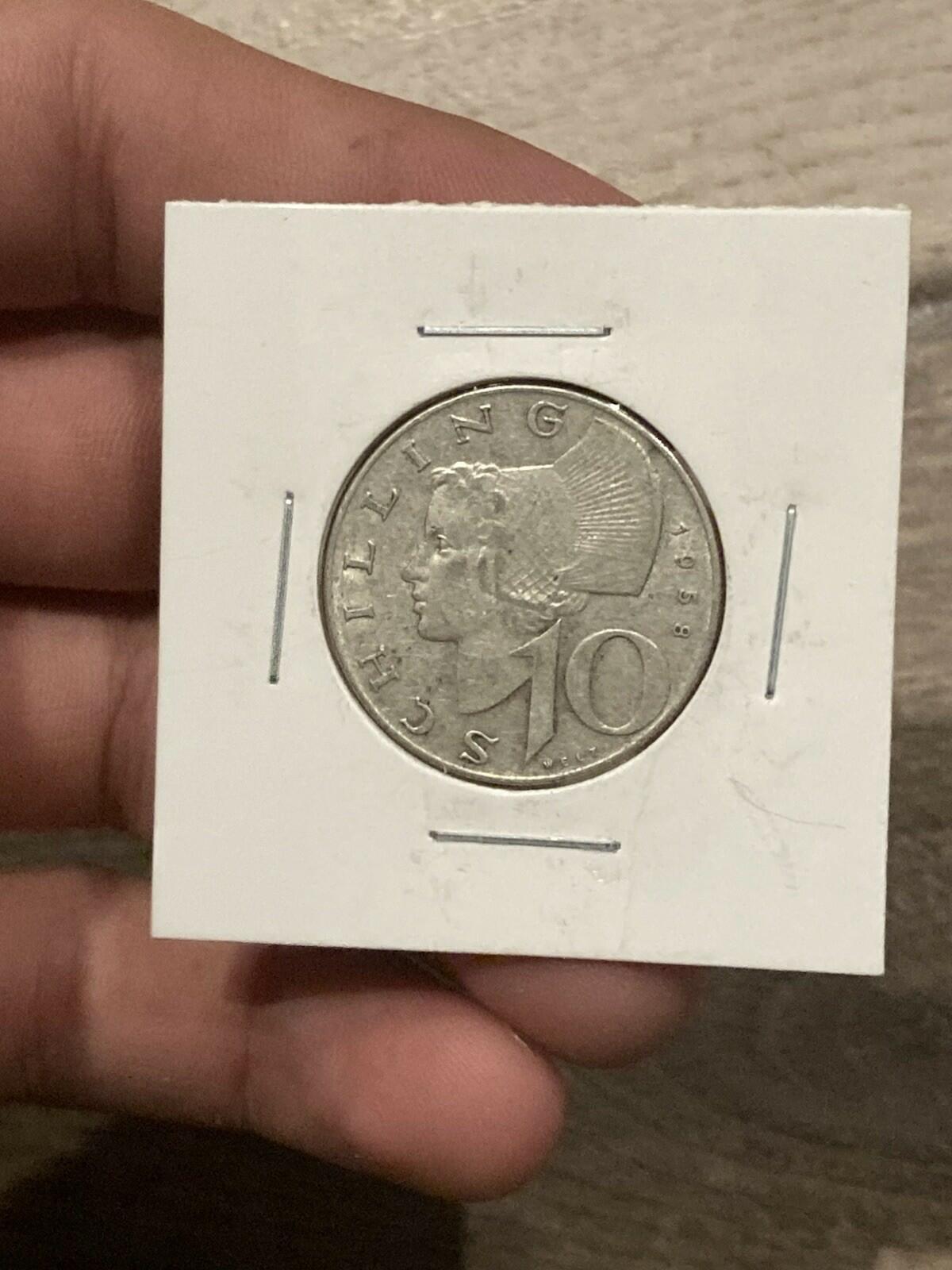 1958 Austria 10 Schilling Silver .650