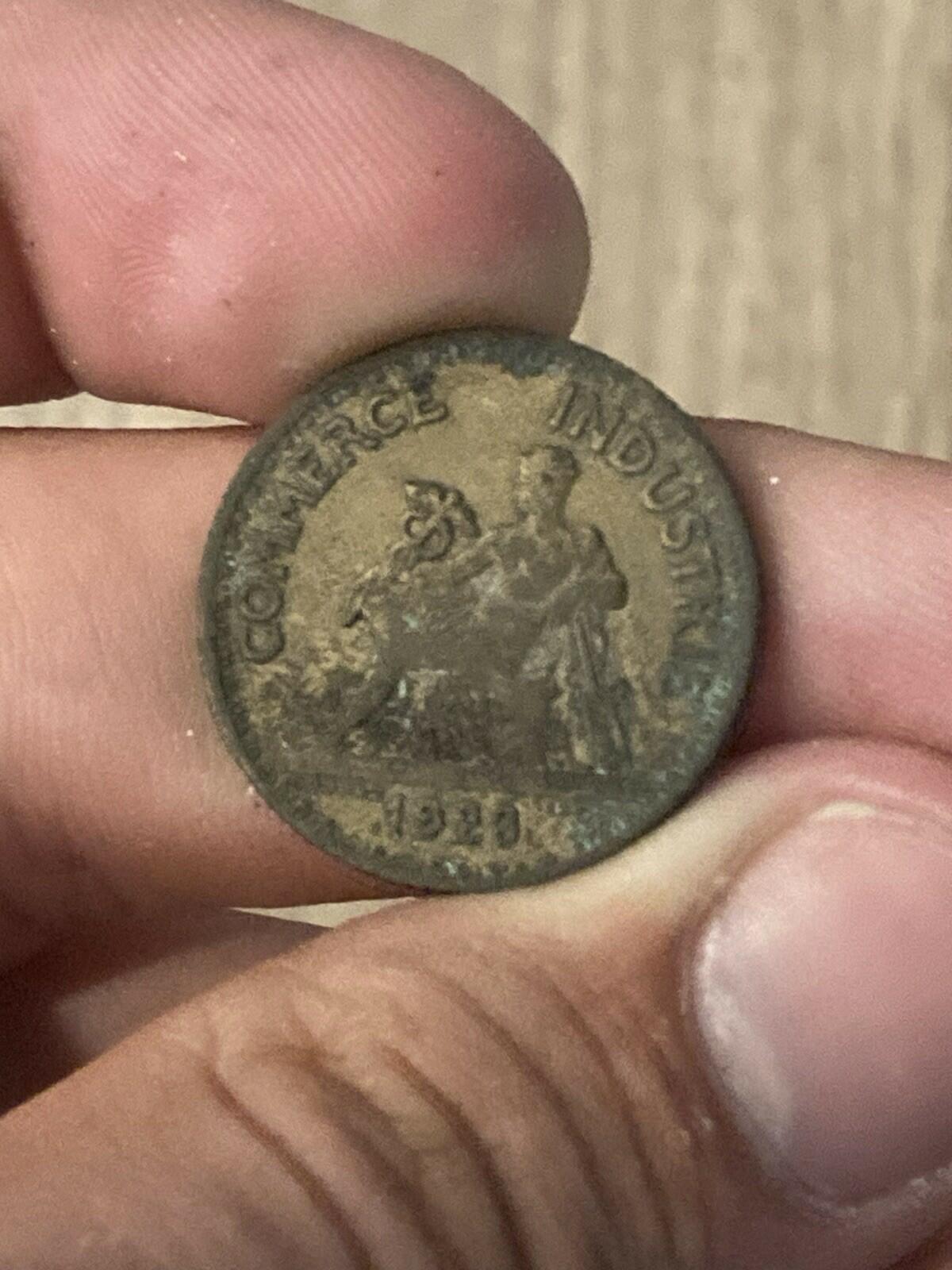 1923 France 1 Franc Commerce Industries Coin