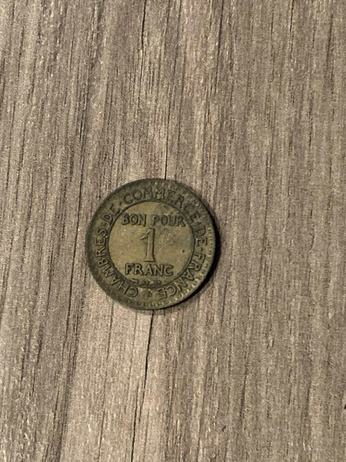1923 France 1 Franc Commerce Industries Coin