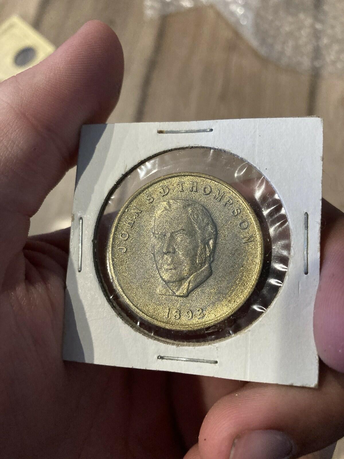 1892 JOHN S.D. THOMPSON Ottawa Canada House of Commons Shell Token