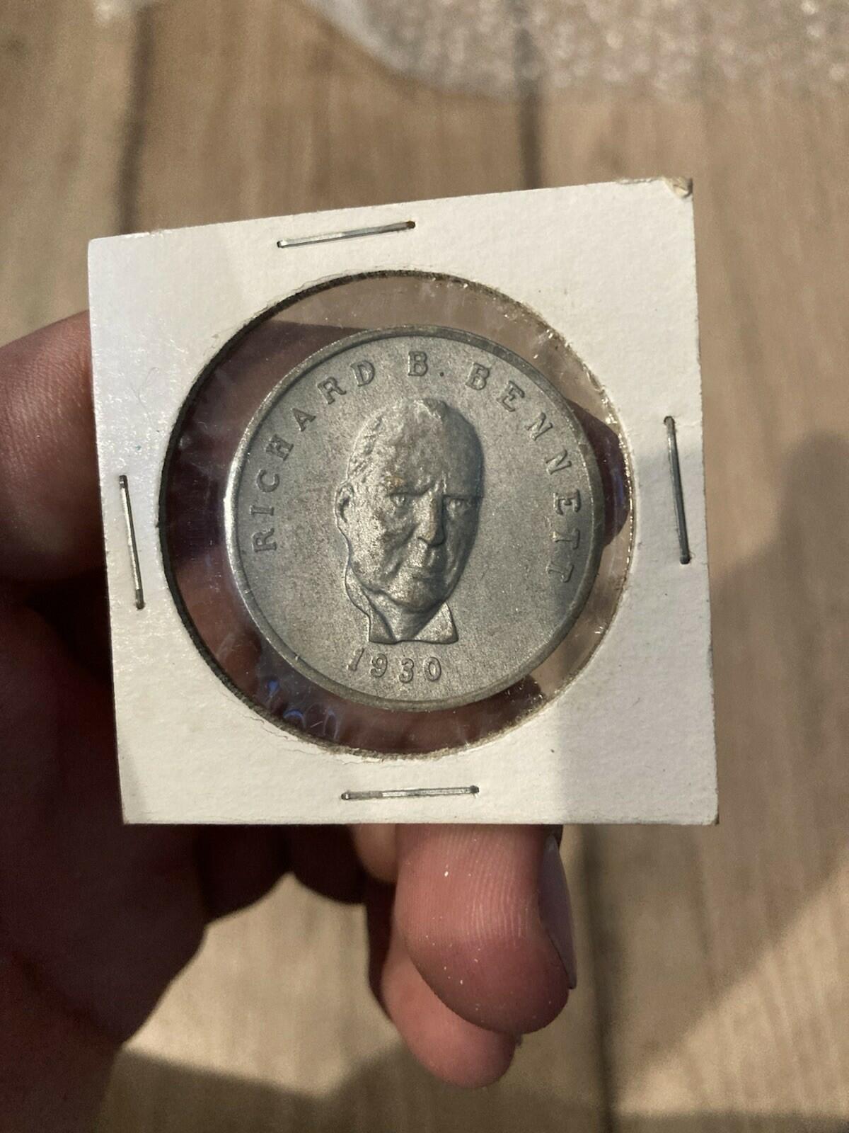 1930 Richard B. Bennett Canada Parliament House of Commons Commemorative Token