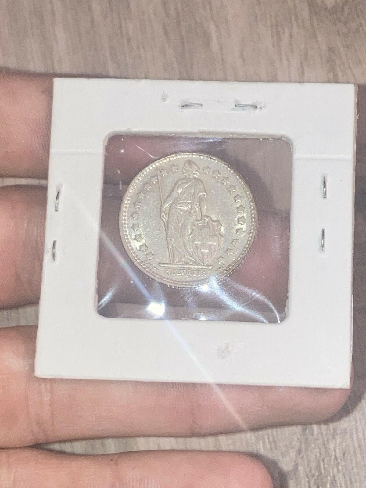 1952 Switzerland 1 Franc Silver Coin 5 Grams .835