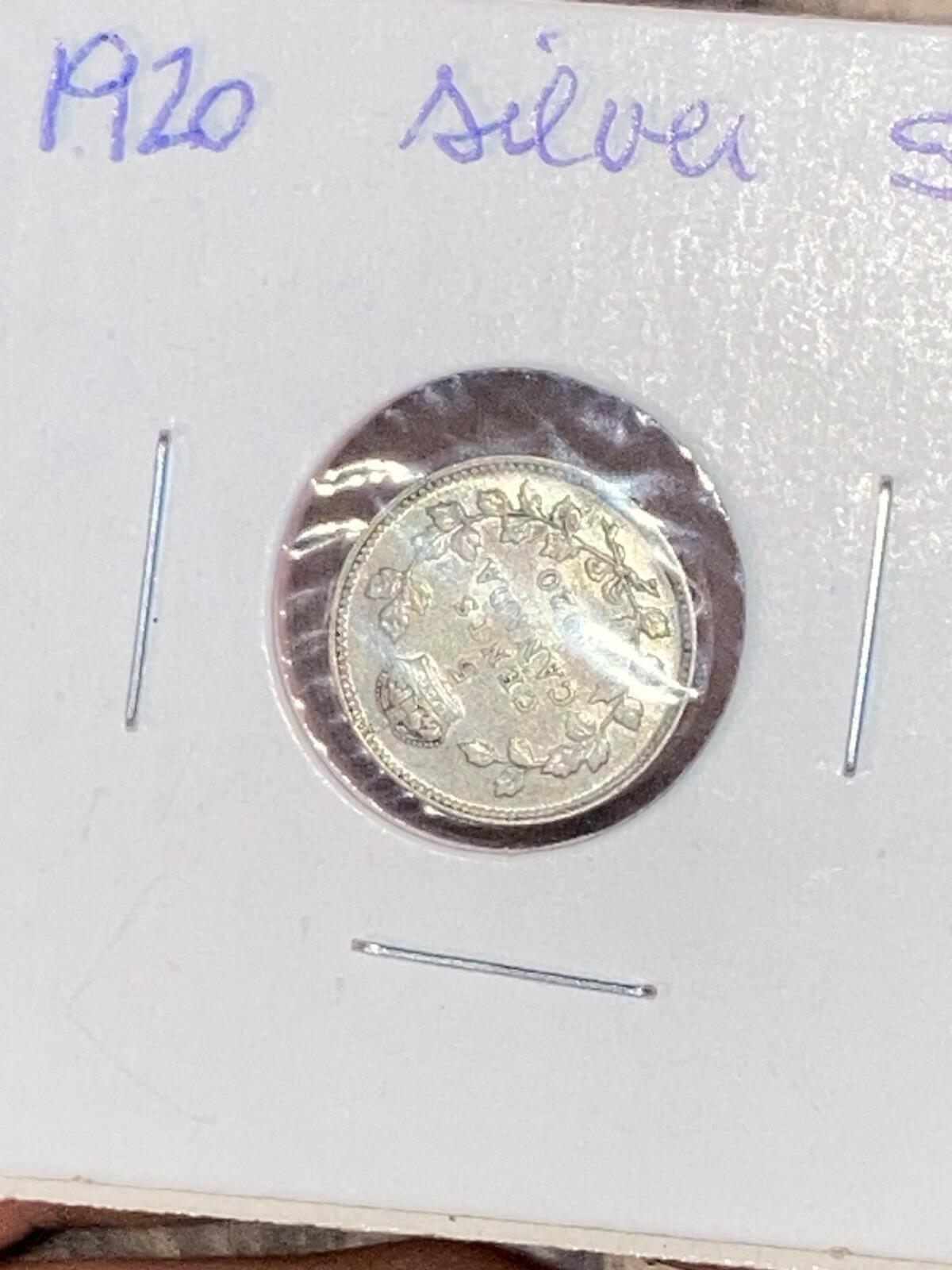 1920 Five Cents Silver VG+ King George V Half Dime Canada
