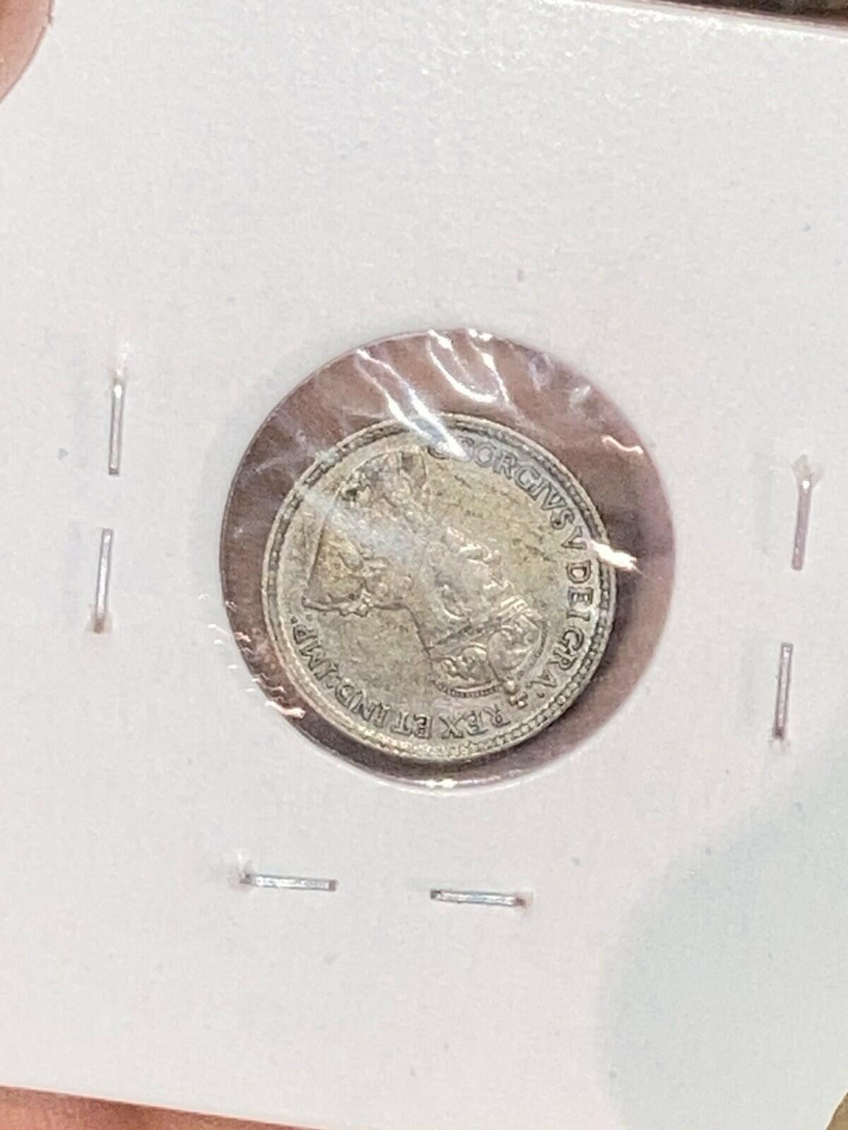1920 Five Cents Silver VG+ King George V Half Dime Canada