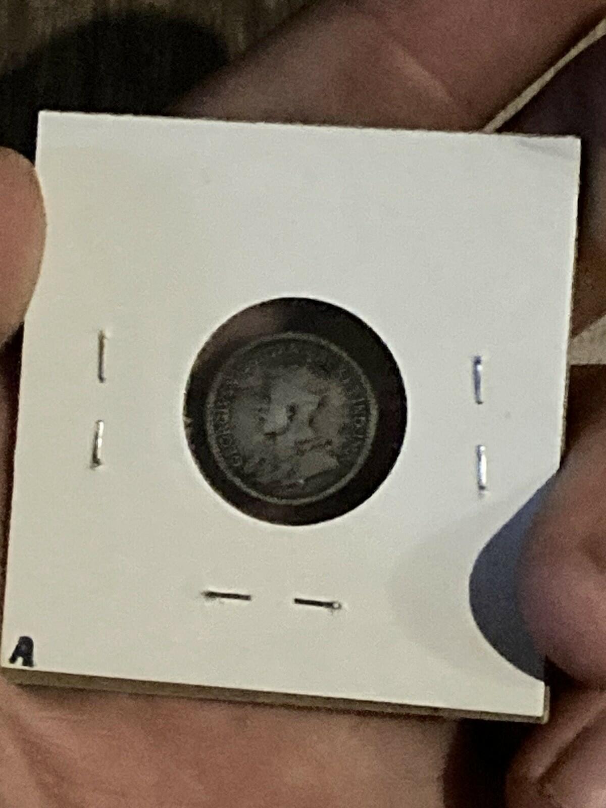 1918 Canada 5 Cents Half Dime Silver Coin George V