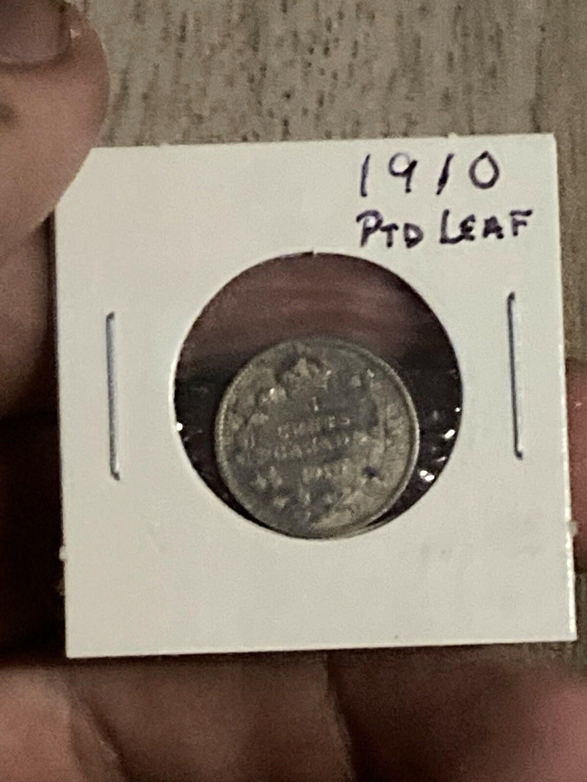 1910 Canada 5 Cents Half Dime Silver Coin Edward VII Round Leaves