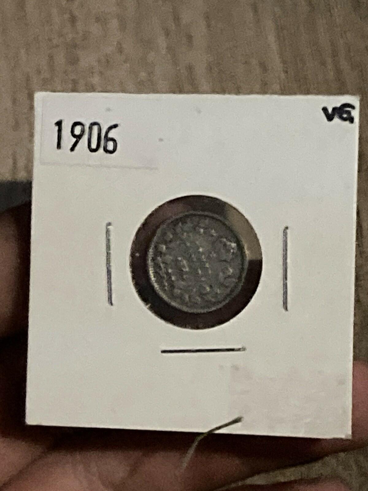 1906 Canada 5 Cents Half Dime Silver Coin Edward VII
