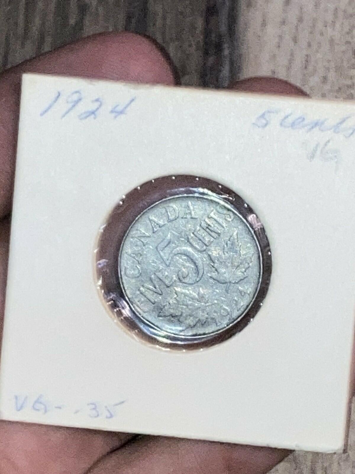 1924 King George V Nickel Circulated Nice Coin Album Collectable