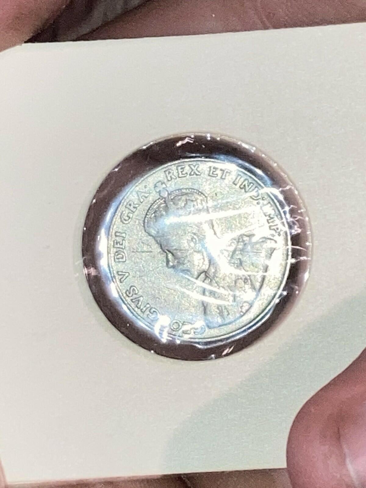 1930 Canada 5 Cents Nickel Coin, King George V