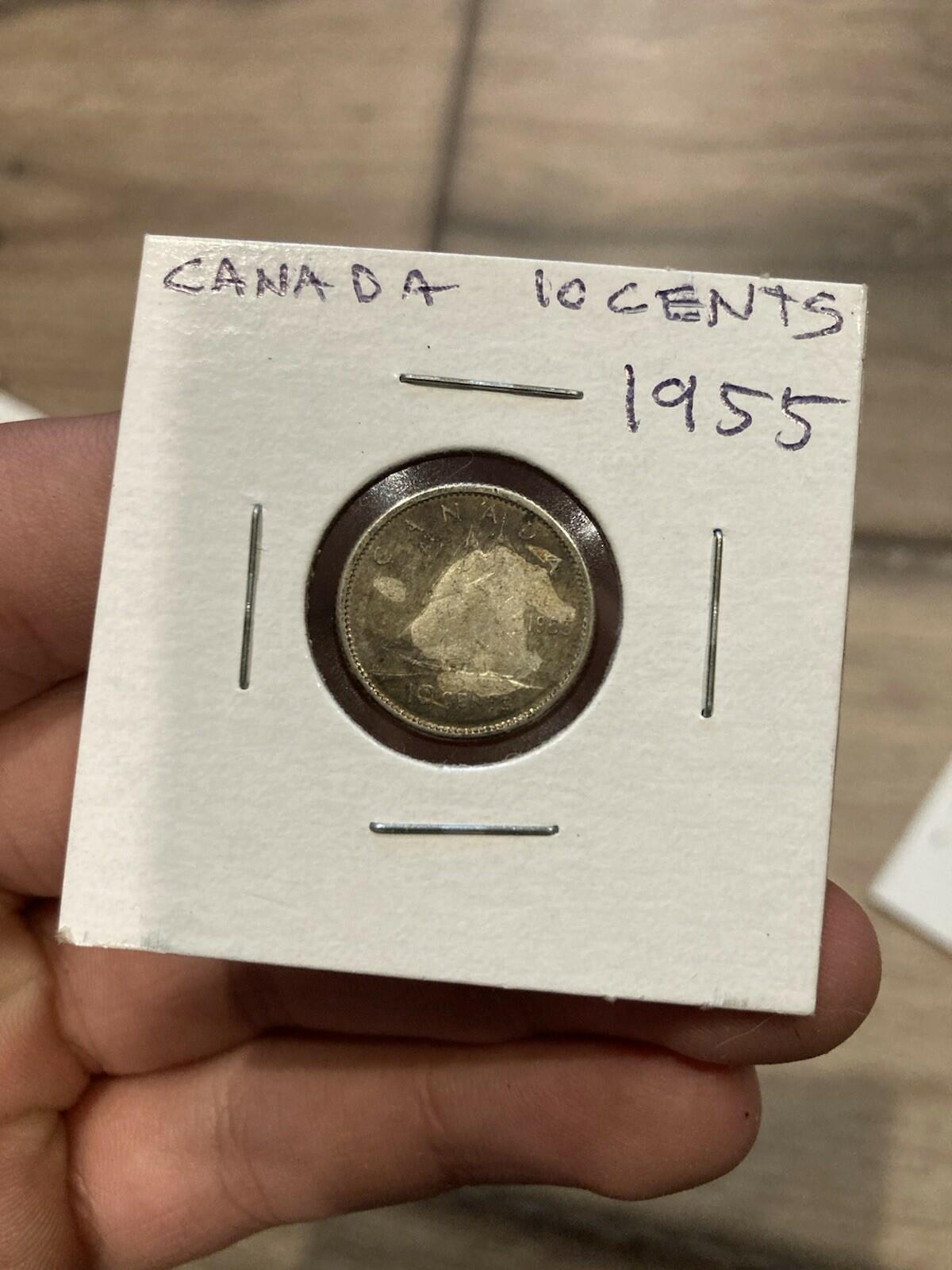 1955 Canada 10 cent Silver Dime Exact Coin