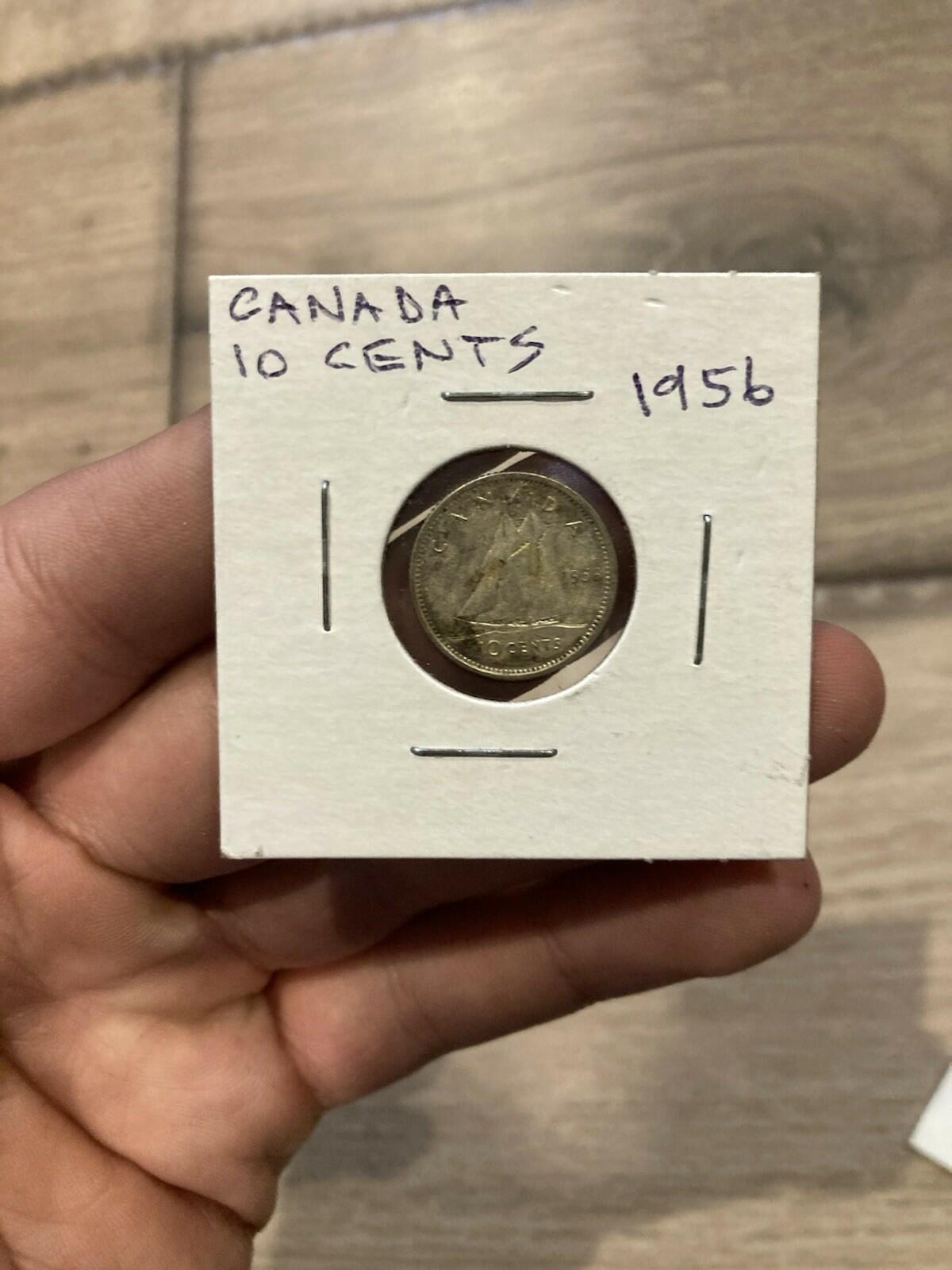 1956 Canada 10 cent Silver dime Coin