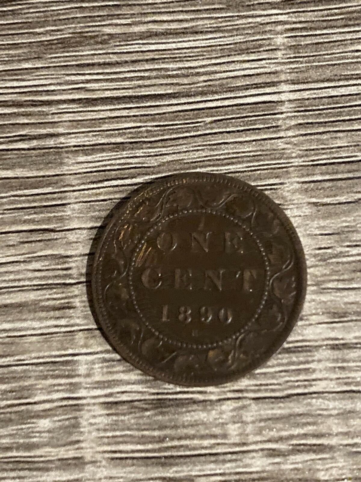 1890 H Canada 1 Cent Penny Coin