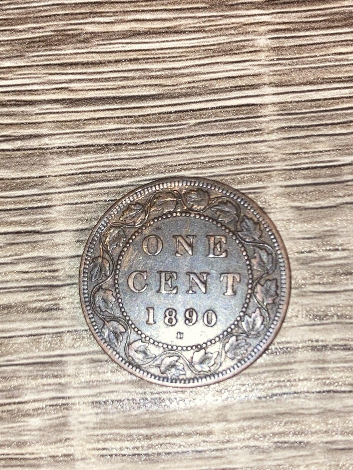 1890 H Canada 1 Cent Penny Coin