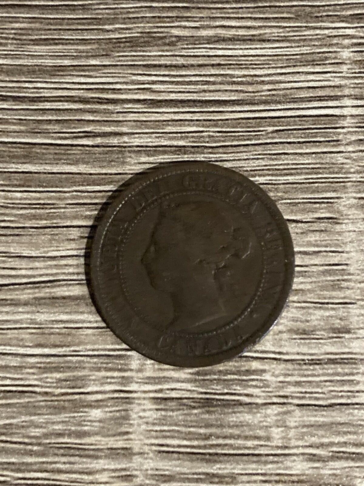 1886 Obverse 2 Canada 1 one cent large penny