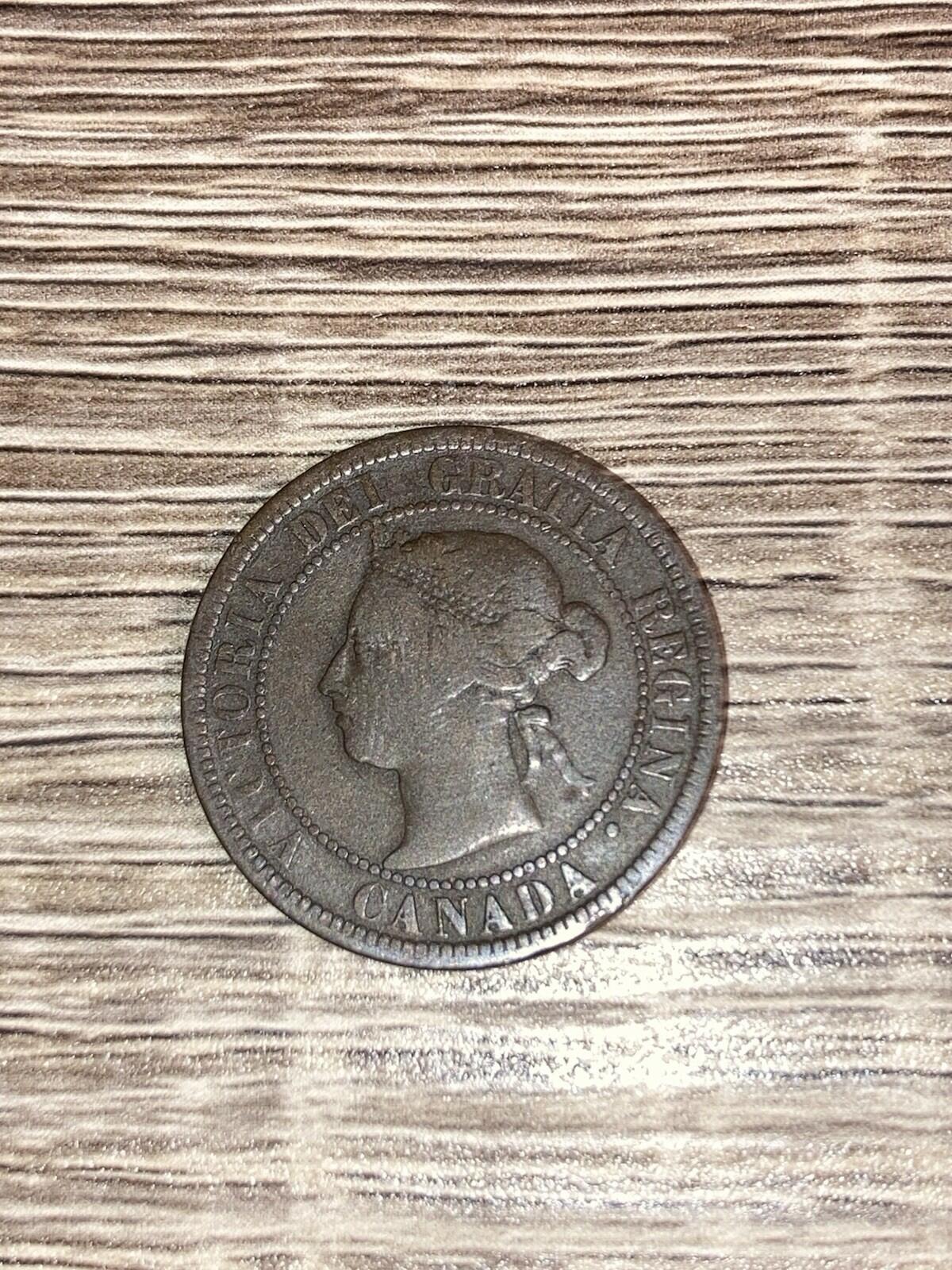 1886 Obverse 2 Canada 1 one cent large penny