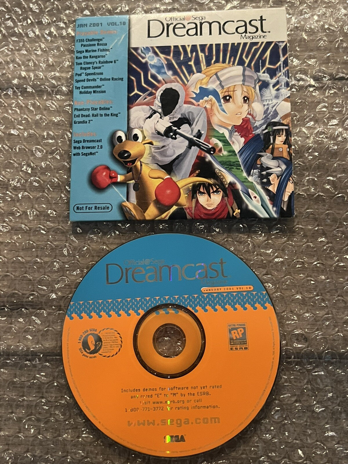 Official Sega Dreamcast Magazine January 2001 Demo Disc CIB With Sleeve