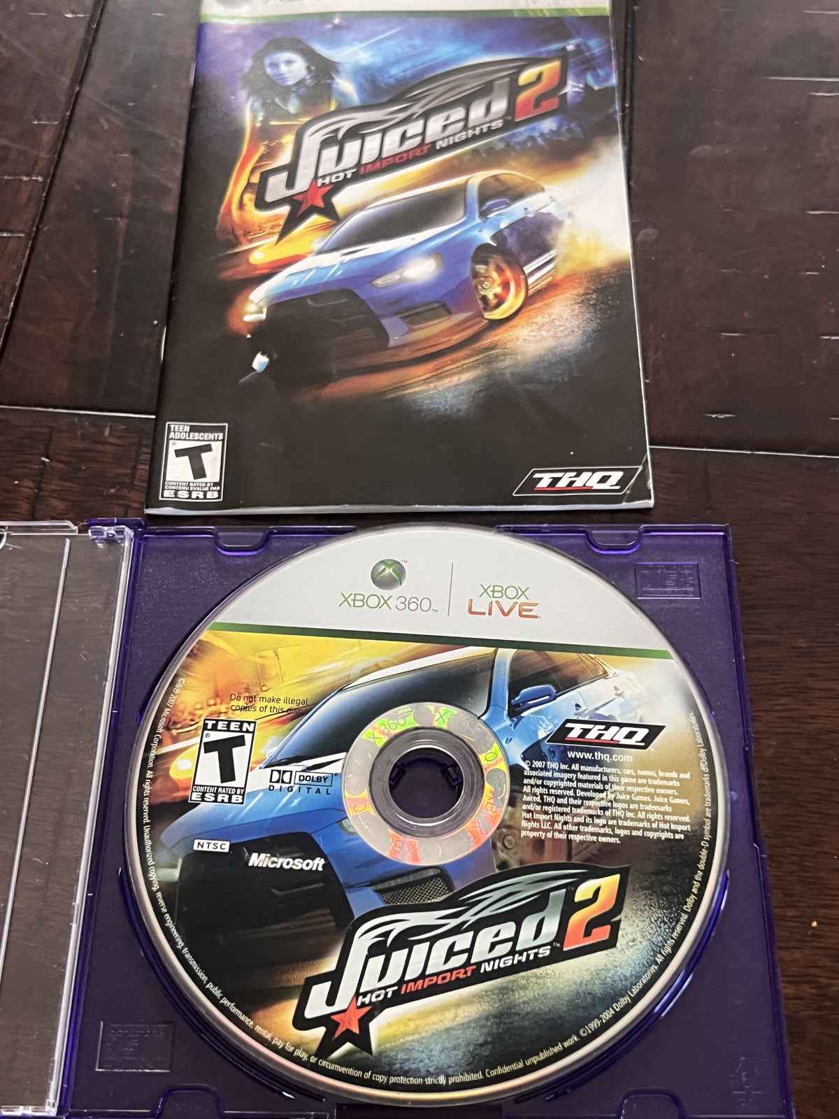 Juiced 2 Hot Import Nights (Microsoft Xbox 360, 2007) DISC ONLY WITH MANUAL