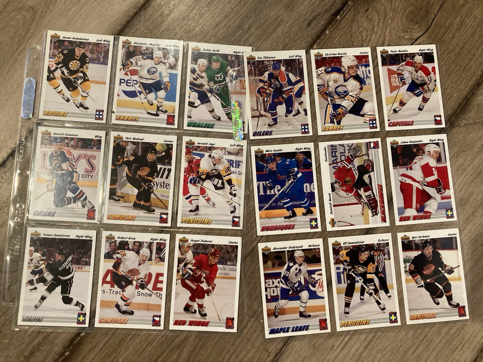 1991-92 Upper Deck Euro-Stars Complete 18 Card Insert Set