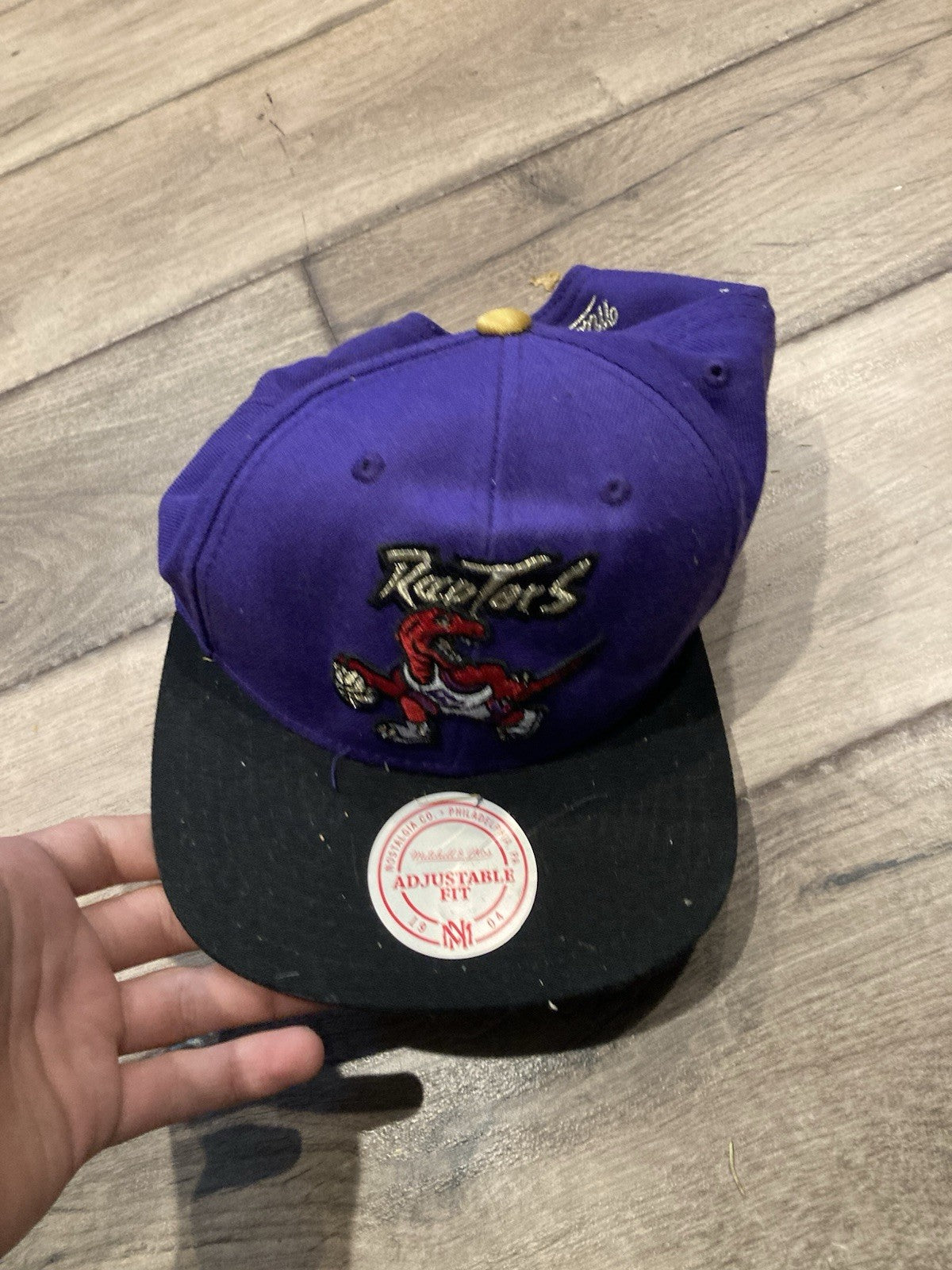 Toronto Raptors SnapBack Hat Mitchell & Ness Purple Black Adjustable Logo