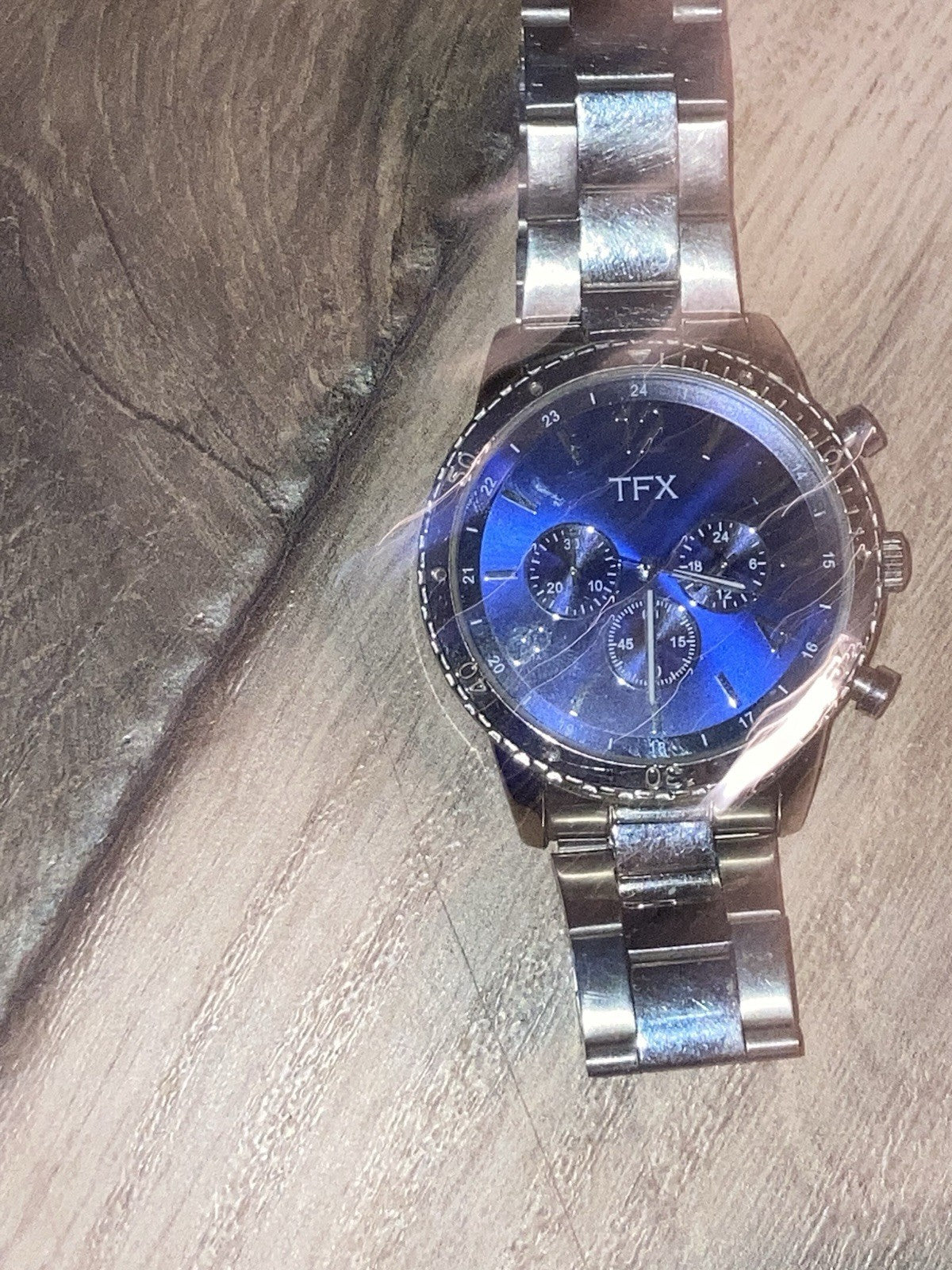 Bulova TFX Chronograph 2 Tone SS Blue Face Dial Men’s Mens Watch