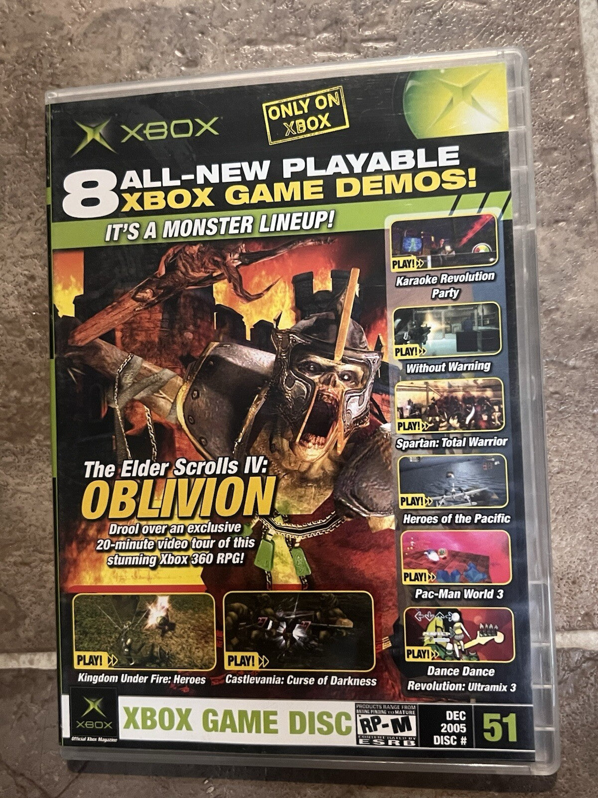 Official Xbox Magazine Demo Disc #51 December 2005, Oblivion, Castlevania, DDR