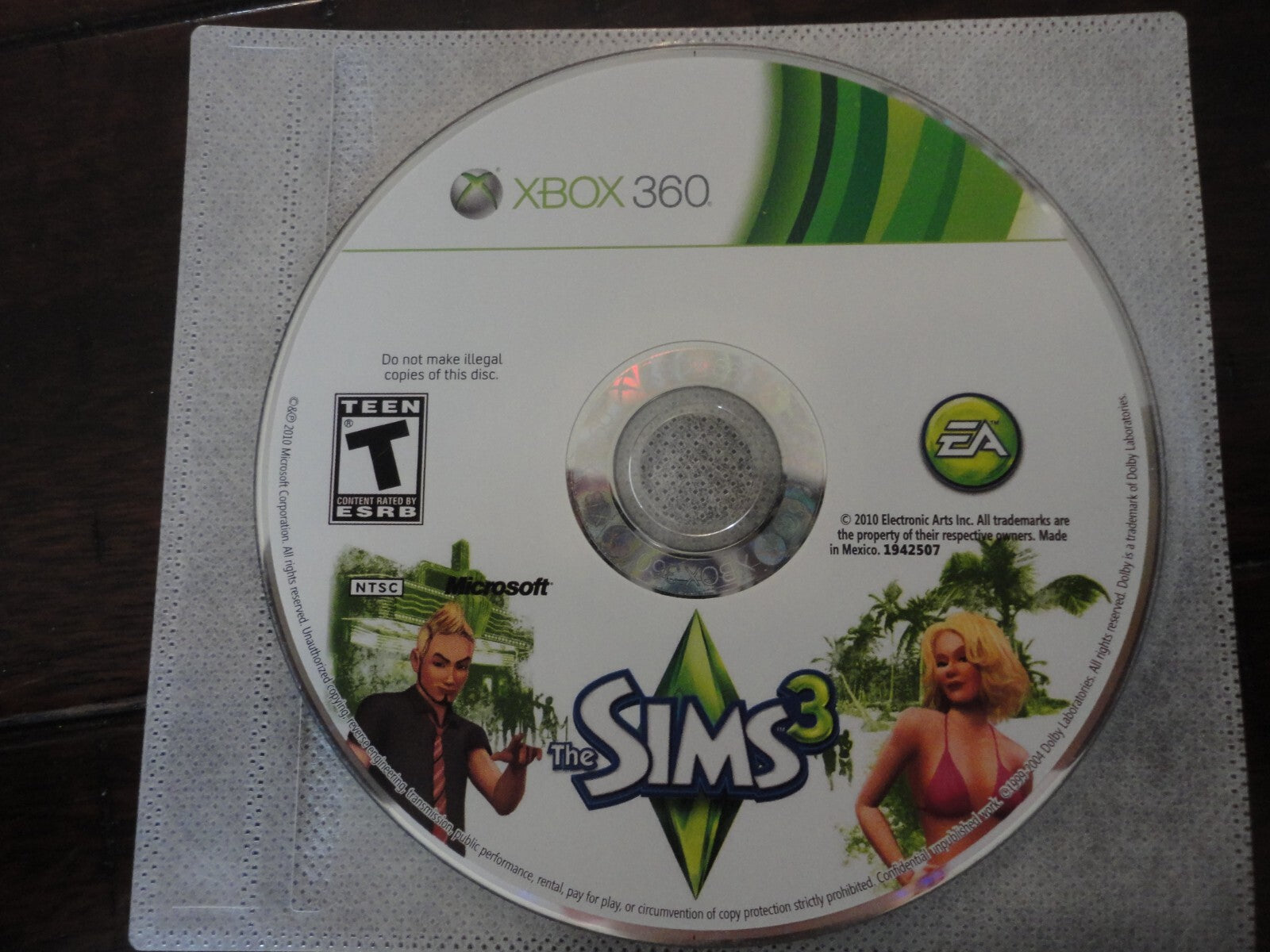 The Sims 3 (Microsoft Xbox 360, 2010) DISC ONLY
