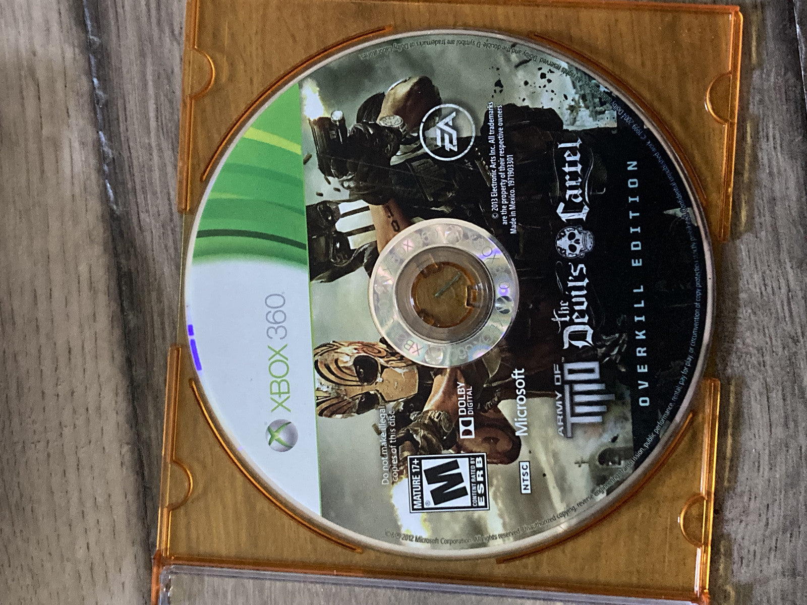 Army of Two The Devil's Cartel: Overkill Edition (Xbox 360, 2013) DISC ONLY
