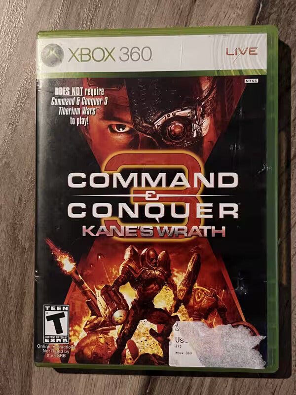Command & Conquer 3 Kane's Wrath (Microsoft Xbox 360, 2008) CIB