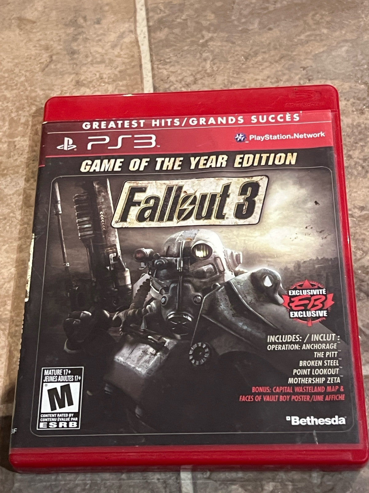 Fallout 3 Game of the Year Edition Sony Playstation 3 PS3 CASE + MANUAL ONLY