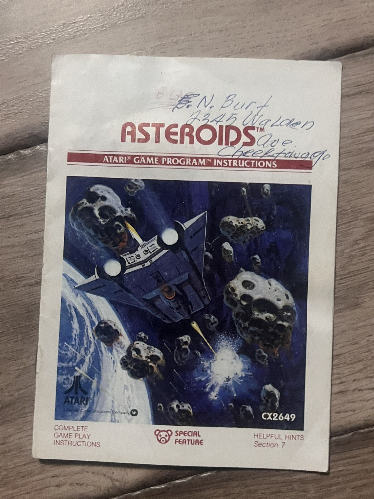 Asteroids (Atari 2600, 1979) MANUAL ONLY