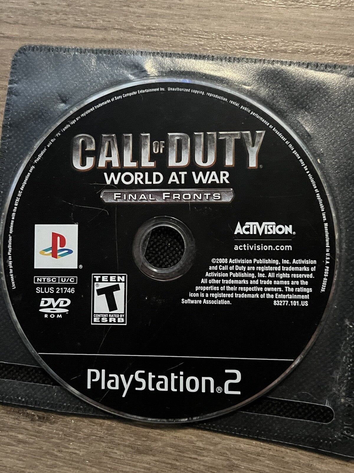 Call of Duty: World at War - Final Fronts (Sony PlayStation 2, 2008) DISC ONLY