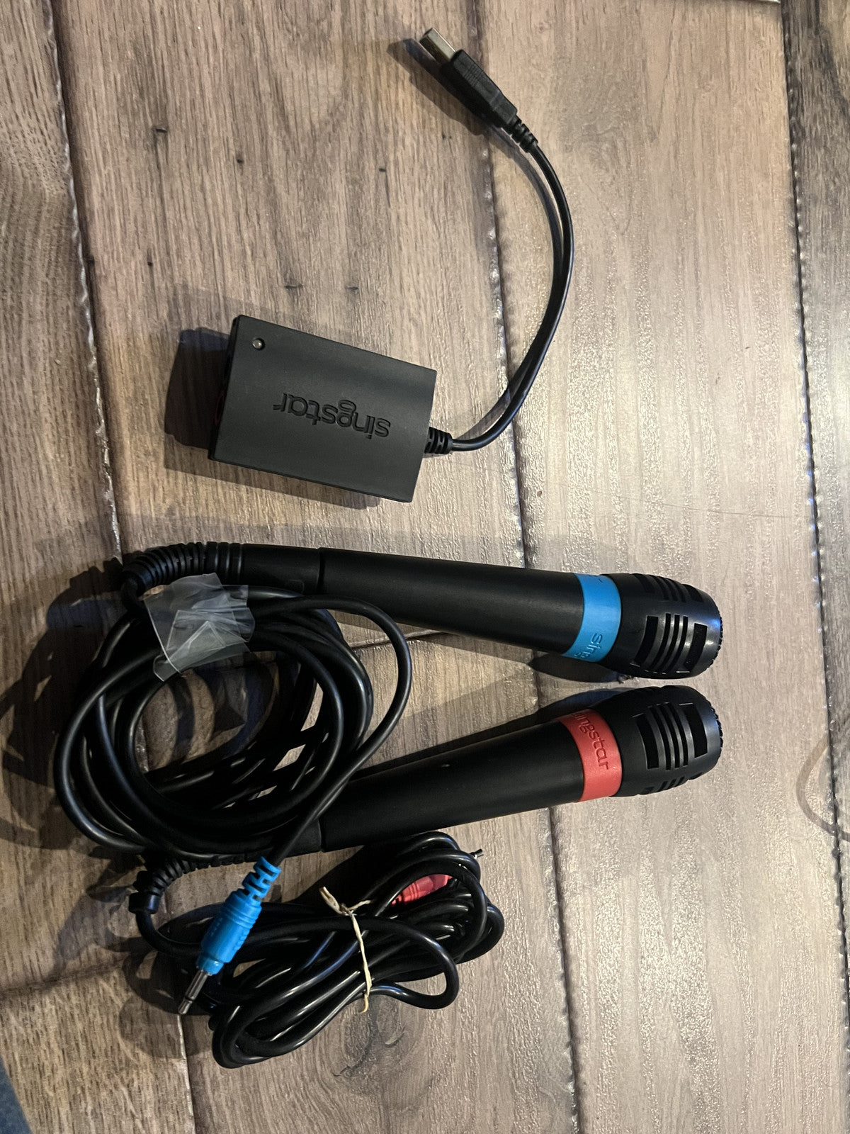 2 Microphones SingStar For PS2 (red and blue) + USB Converter