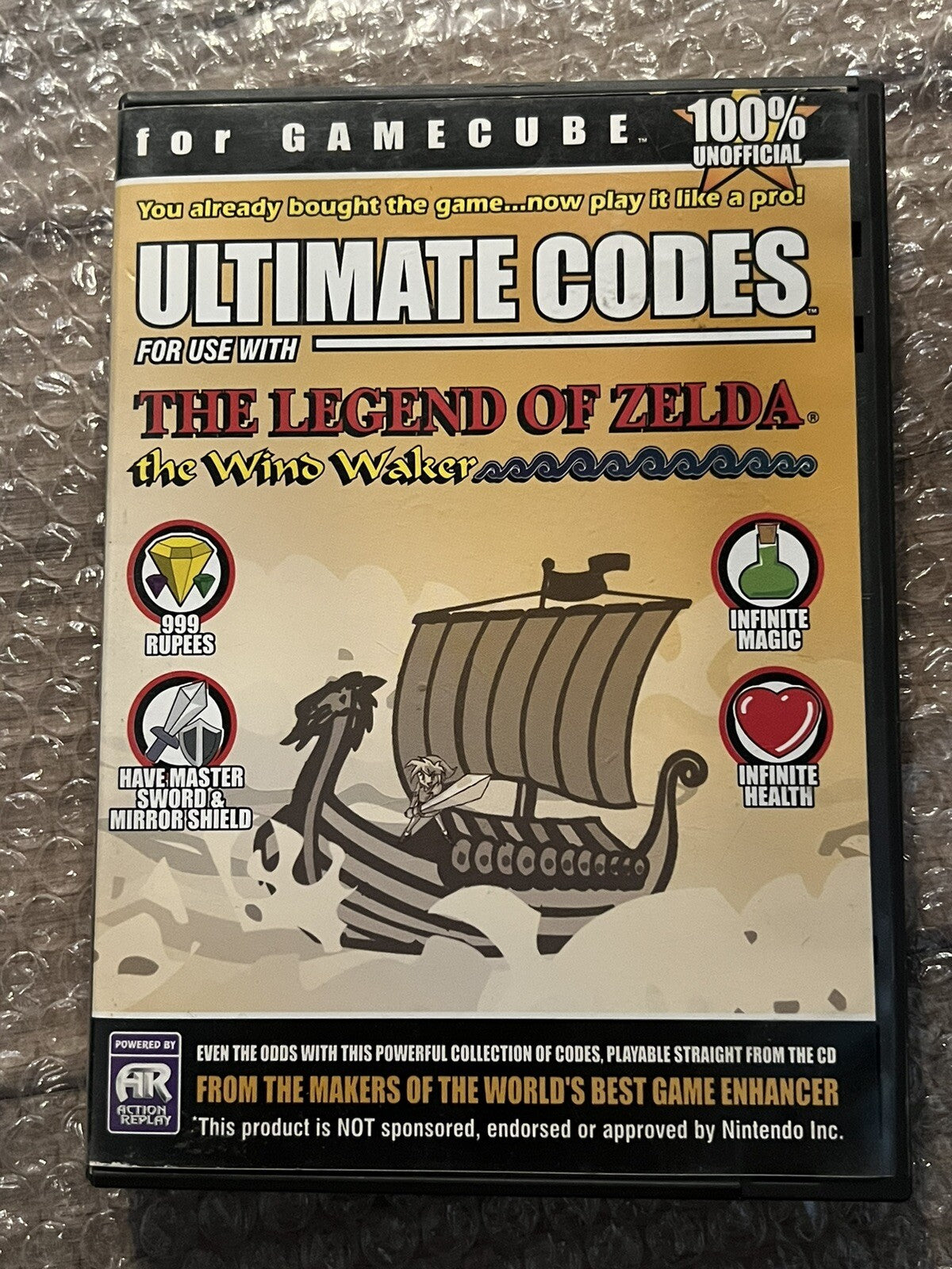 The Legend Of Zelda Wind Waker Ultimate Codes Action Replay GameCube NO MANUAL