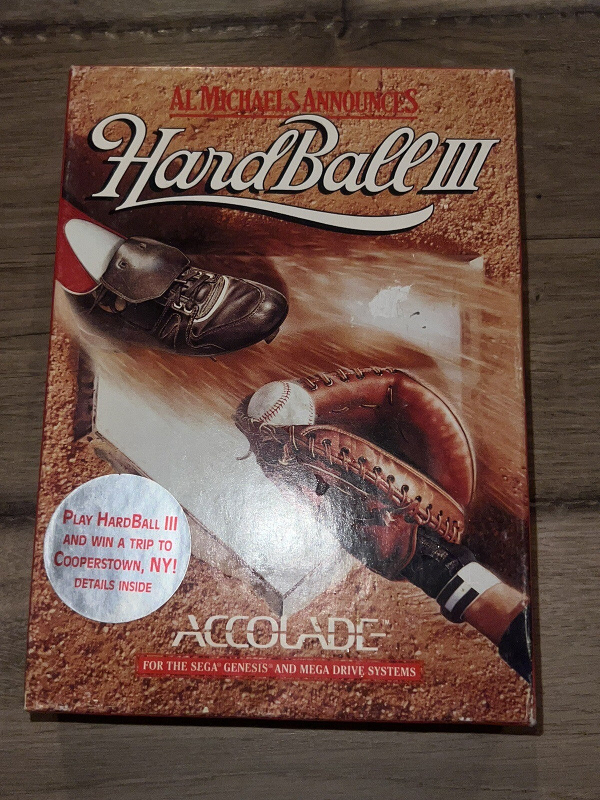 Al Michaels Announces HardBall III (Sega Genesis, 1993) WITH BOX NO MANUAL