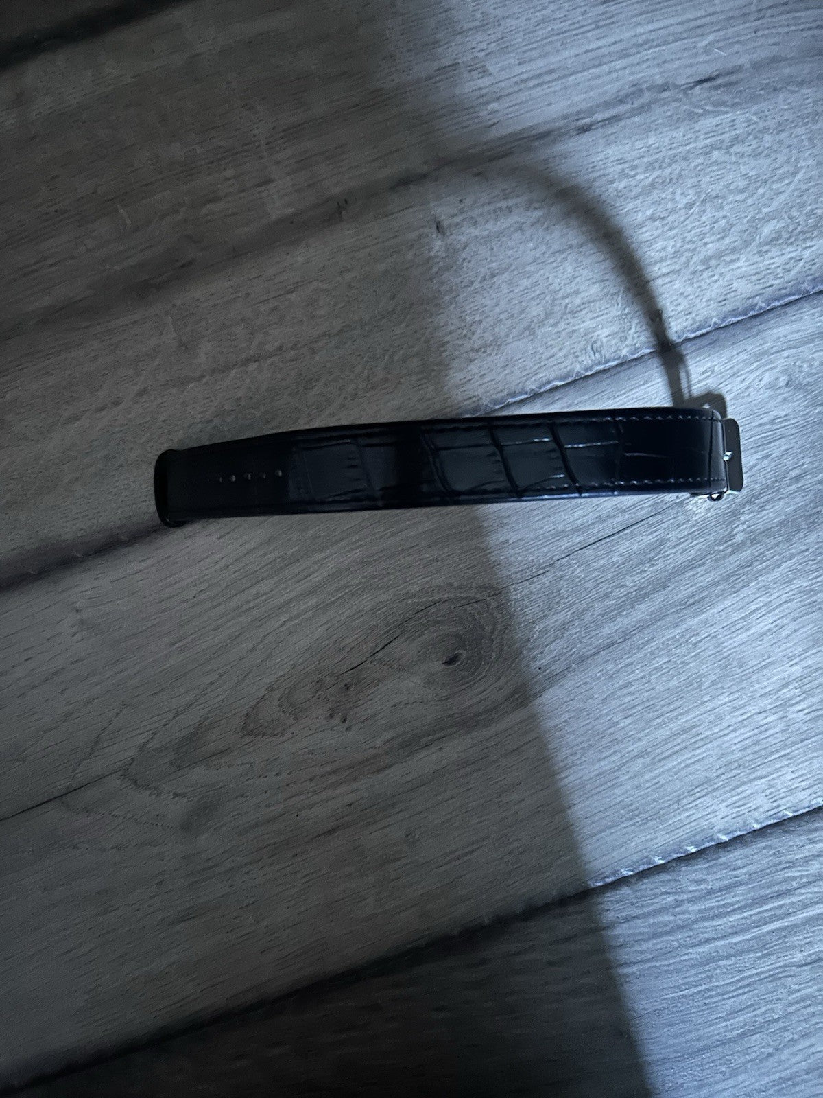 Black Simulated Leather Van Halen Watch Band 25cm x 20mm