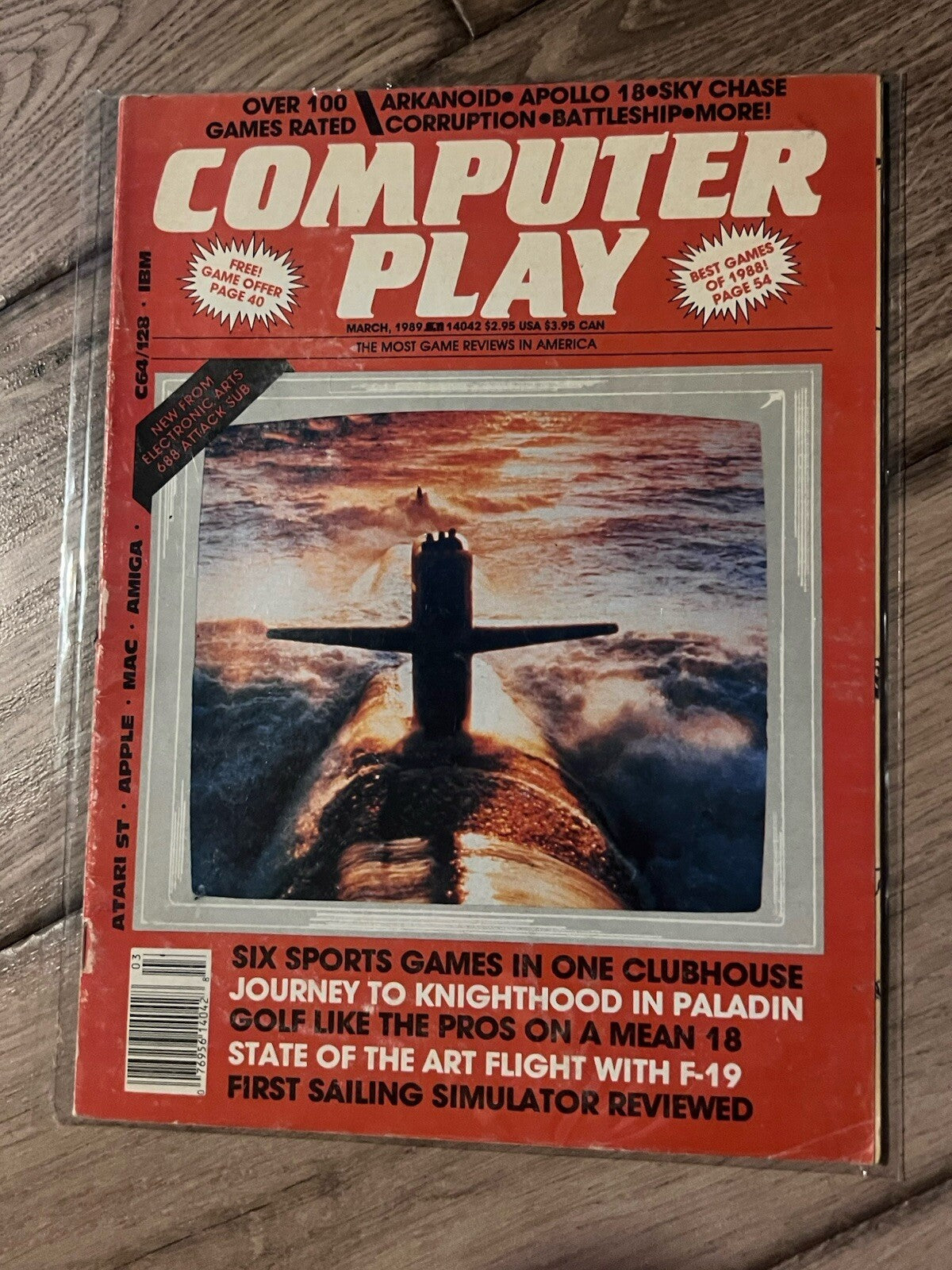 Computer Play Magazine March 1989 Attack Sub Rare