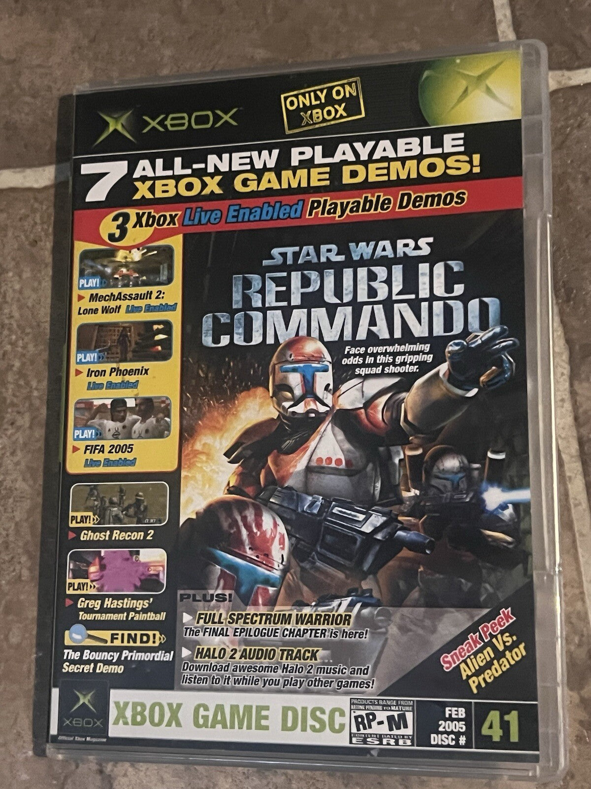 Xbox Feb 2005 Disc #41 Star Wars Republic Commando + 7