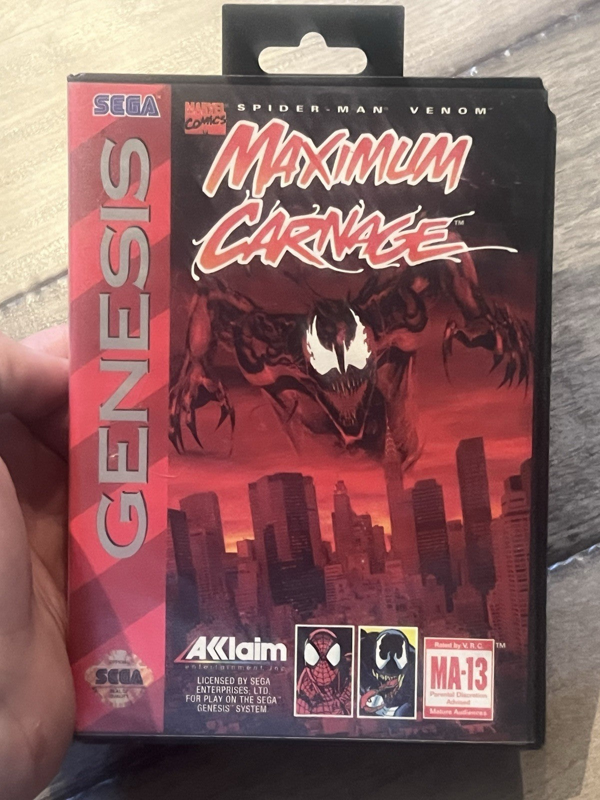 Spider-Man Venom: Maximum Carnage (Sega Genesis, 1994) WITH BOX BLACK CART