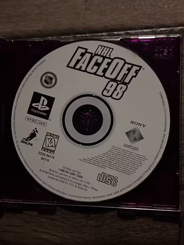 NHL FaceOff 98 (Sony Playstation 1 PS1, 1997) DISC ONLY