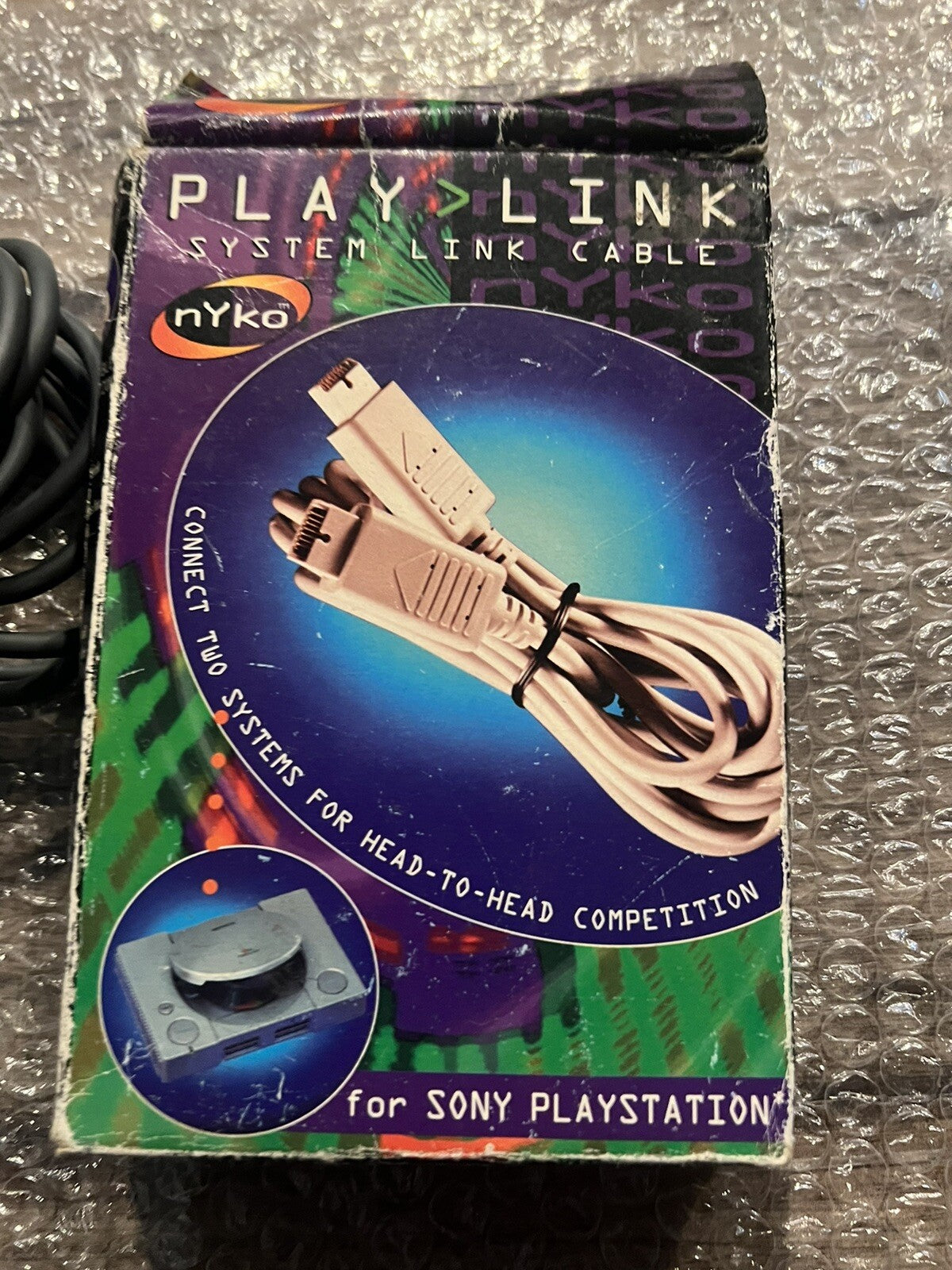 Nyko Play Link Cable for PlayStation One Console CIB WITH BOX