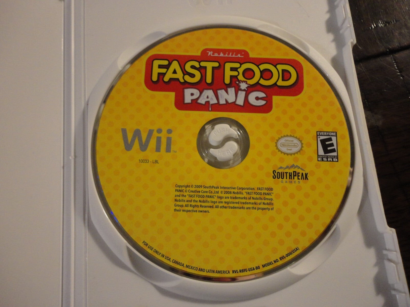 Fast Food Panic (Nintendo Wii, 2010) DISC ONLY