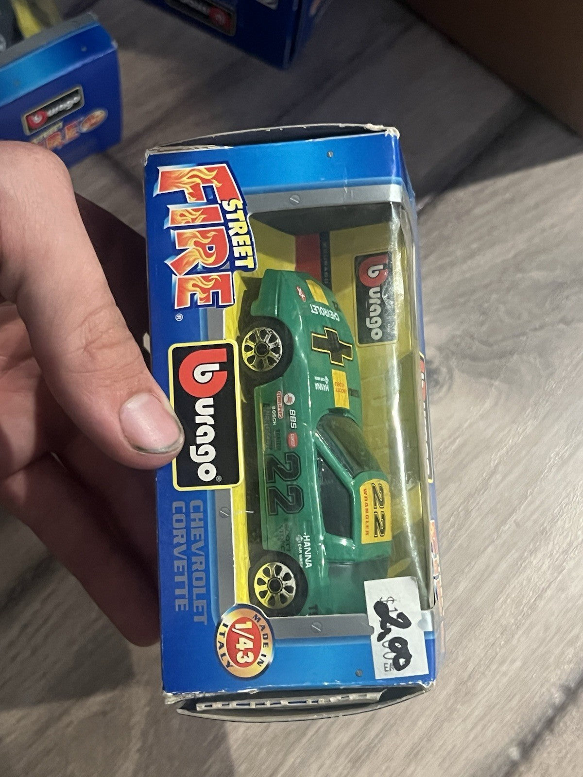 Burago Street Fire Green Chevrolet Corvette Made In Italy DIE CAST 1:43